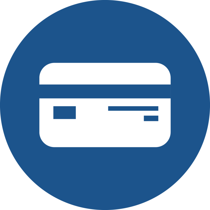 Credit card icons design in blue circle. 14322518 PNG
